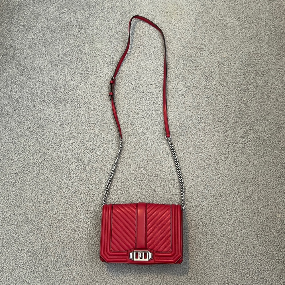 Rebecca Minkoff red MINI Chevron Crossbody